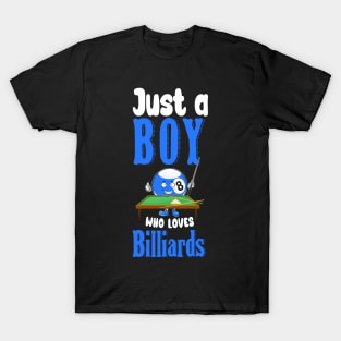 Just A Boy Who Loves Billiards 8 Ball T-Shirt